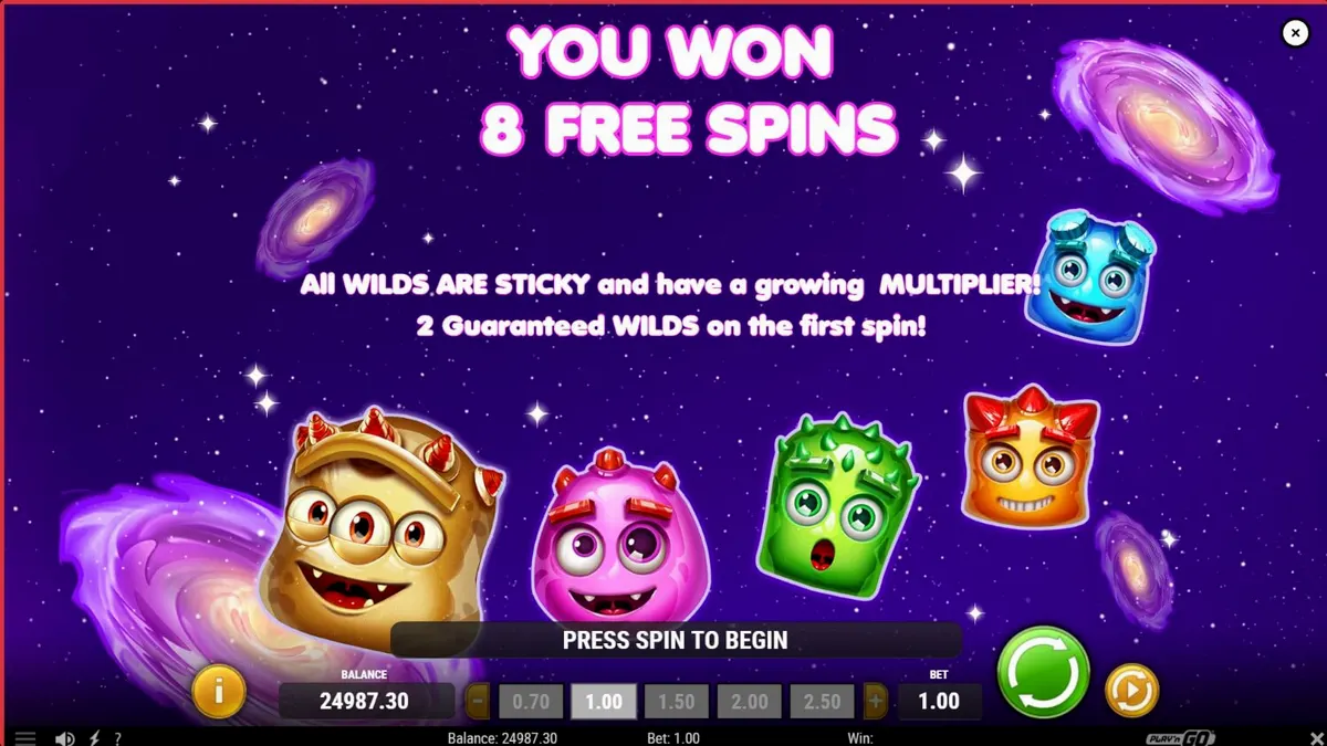 Tampilan visual slot Reactoonz Blitzways dengan karakter alien yang ceria