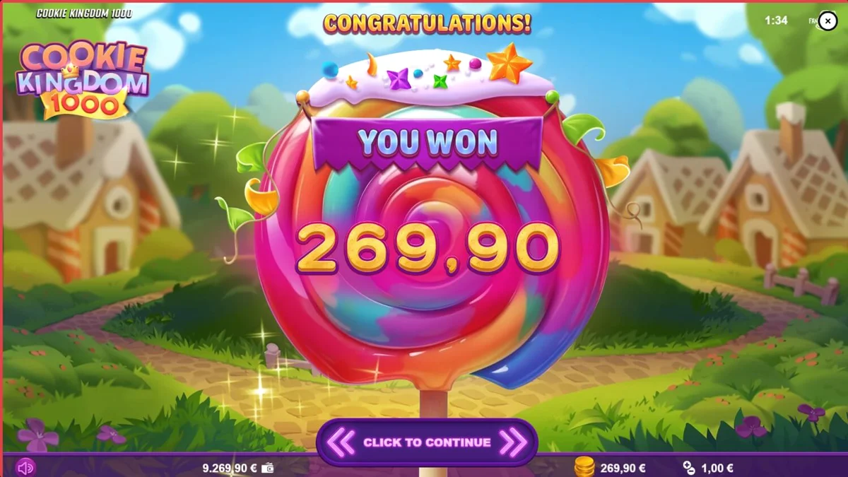 Tampilan visual ceria dari slot Cookie Kingdom 1000 dengan karakter beruang baker