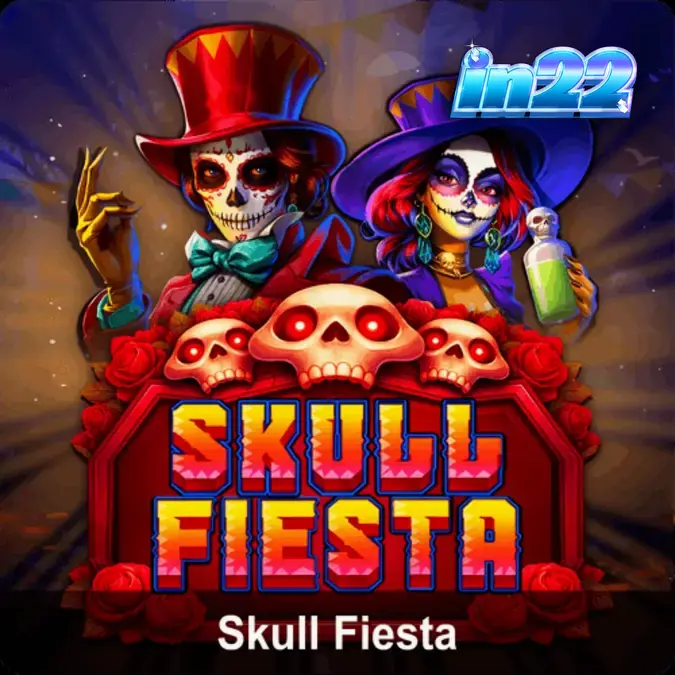 Tampilan visual slot Skull Fiesta dengan tema Day of the Dead yang meriah